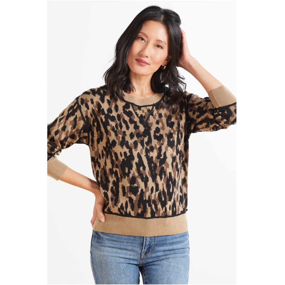 JOHN + JENN Evereve Wes Camo Pullover Sweater // S